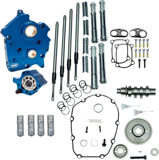 S&S Cycle - 310-1006B - Cam Chest Kit - Oil Cooled - Gear Drive - 475 Cam - Chrome Pushrod Tubes - M8