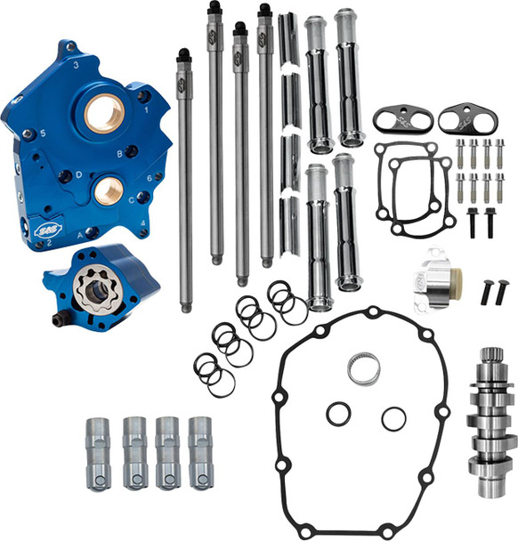 S&S Cycle - 310-1384A - Cam Chest Kit - Water Cooled - Chain Drive - 496 Cam - Chrome Pushrod Tubes - M8