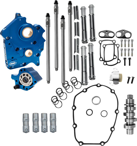 S&S Cycle - 310-1378A - Cam Chest Kit - Oil Cooled - Chain Drive - 496 Cam - Chrome Pushrod Tubes - M8