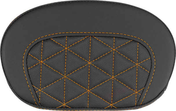 Saddlemen - 061021103 - Mini Contour Sissy Bar Pad - Tri-Gripper - Orange Stitch