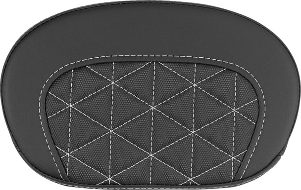 Saddlemen - 061021106 - Mini Contour Sissy Bar Pad - Tri-Gripper - White Stitch
