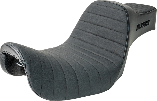 Slyfox High Noon Seat - Classic Stitch, Black Logo 4703A-SlyFox for 1996-2003 Dyna FXD