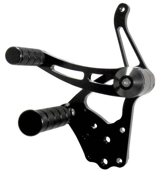 Mid-USA - 45920 - Billet Forward Controls - Black - Fits 1936-1999 Harley-Davidson Big Twin 4-Speed & Softail