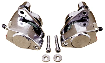 Mid-USA - 58754 - V-Factor OE-Style Front Brake Caliper Set (Dual Disc) - Chrome - Fits 1984-1999 Harley-Davidson Dual Disc Models