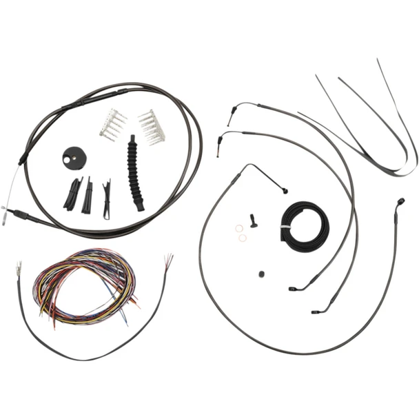 LA Choppers - Complete Handlebar Cable, Brake Line & Wiring Kit For Ape Hangers