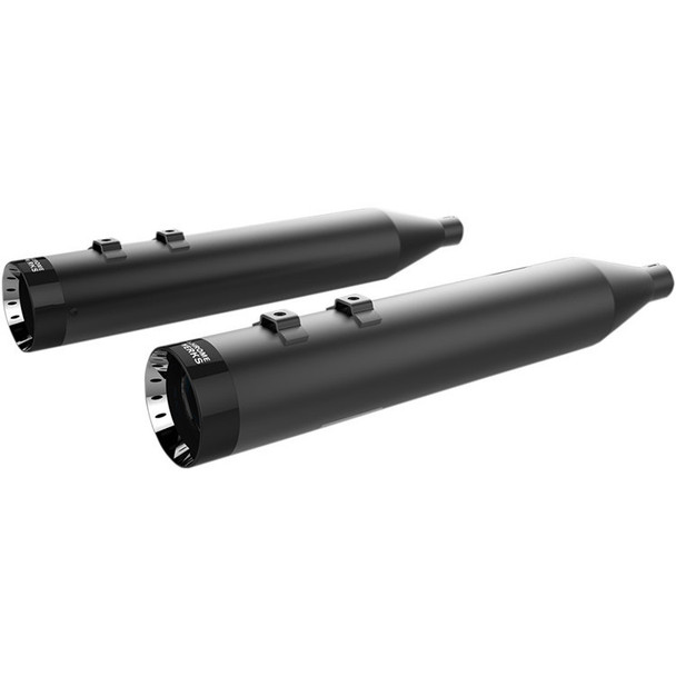  Khrome Werks - 4-1/2" HP-Plus® Slip-On Mufflers W/ Black Turbine Billet End Caps fits '95-'16 Touring Models - Black 