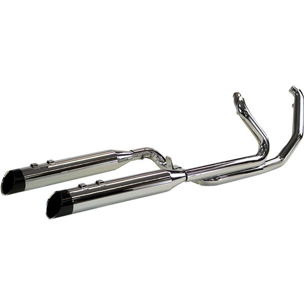 Khrome Werks - 2-Into-2 Two-Step Crossover Header System W/ Edge Billet Tip End Caps fits '17-'22 Touring Models - Chrome