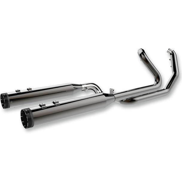  Khrome Werks - 2-Into-2 Two-Step Crossover Header System W/ Tracer Billet Tip End Caps fits '17-'22 Touring Models - Eclipse 