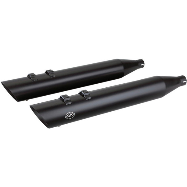 S&S Cycle - 4" Slash-Cut Slip-On Muffler fits '95-'16 Touring Models - Black