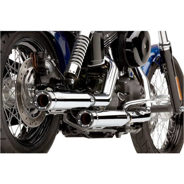 Cobra - 3" Slip-On Mufflers W/ Race-Pro Tips fits '95-'17 Dyna Models (Exc. '08-'17 FXDF, '10-'17 FXDWG, '12-'16 FLD & '14-'17 FXDL/FXDLS Models) - Chrome