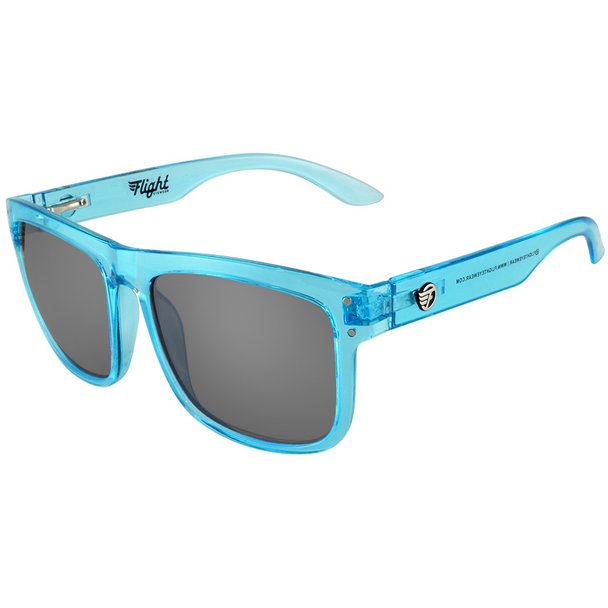 Flight Eyewear Benny V2 Square Sunglasses - Crystal Blue Frames/ Black Lenses