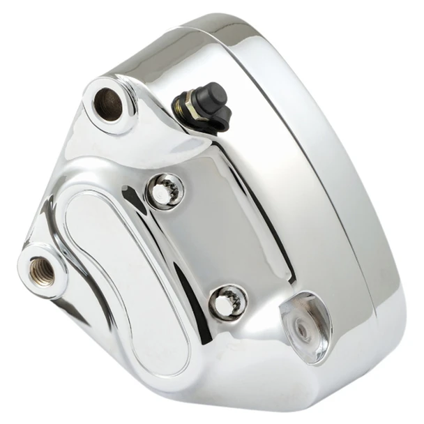 Drag Specialties - Chrome 4-Piston Left Brake Caliper fits '00-'07 FXST/ FLST & '00-'03 XL Sportster Models (OEM #44046-00A/D)