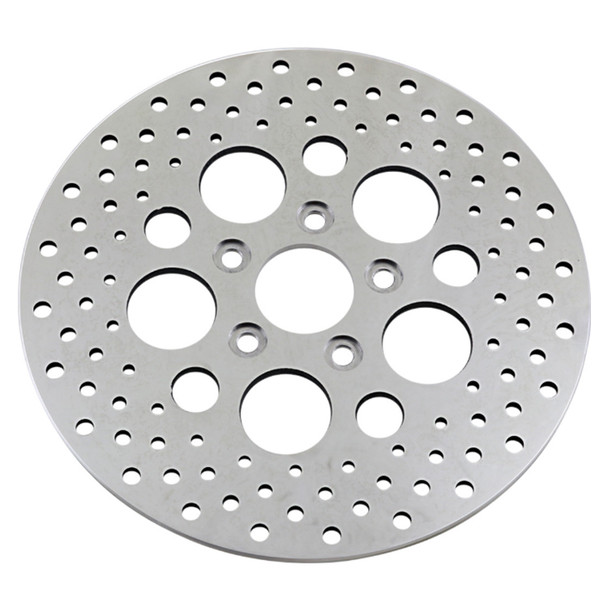 Drag Specialties - 11.5" Rear Center Hub Mount Drilled Brake Rotor - Polished Stainless Steel (OEM #41789-92)