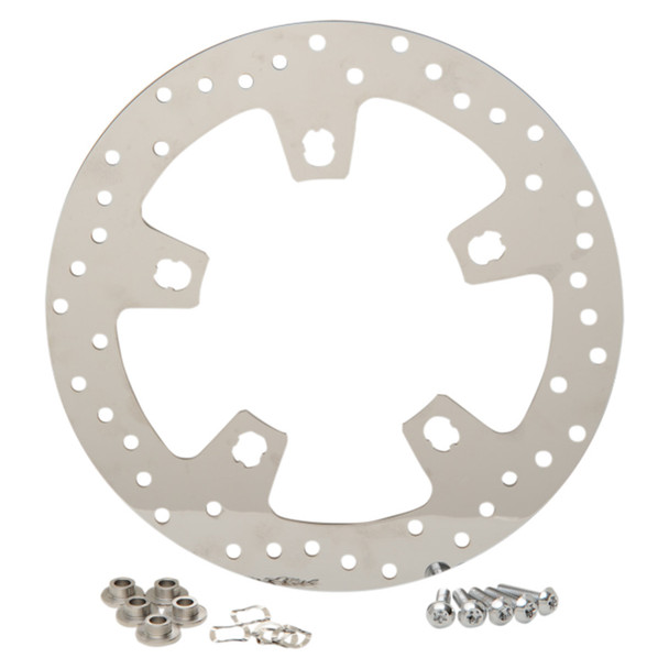 Drag Specialties - 11.8" Front Perimeter Spoke Mount Drilled Brake Rotor (W/ 6.7” Bolt Circle, Five Lug Mount (Repl. OEM #41500017/ 4500017))