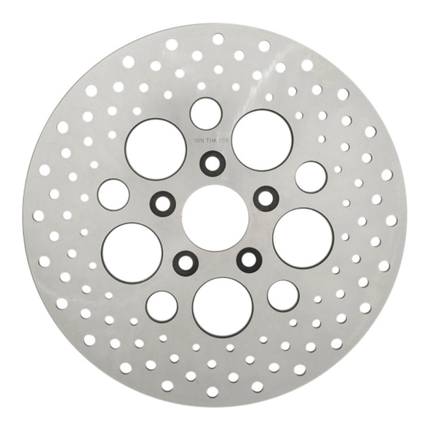 Drag Specialties - 11.5" Rear Center Hub Mount Drilled Brake Rotor - Ground Stainless Steel (Repl. OEM # 41789-92)