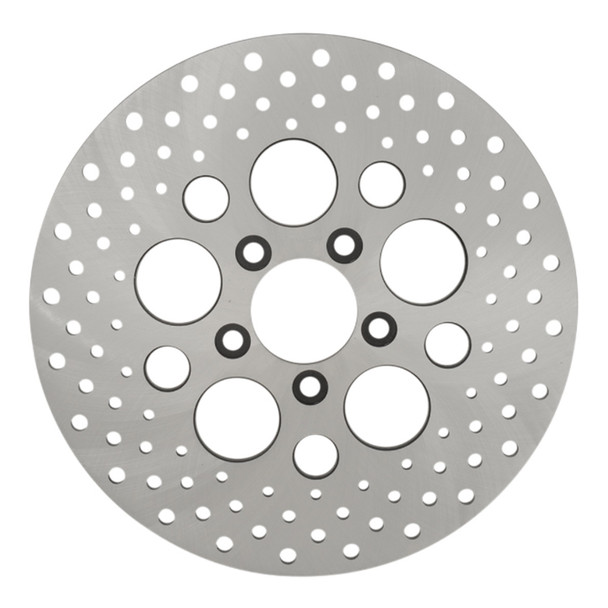 Drag Specialties - 11.5" Rear Center Hub Mount Drilled Brake Rotor - Ground Stainless Steel (Repl. OEM #41797-00)