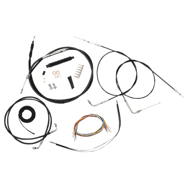 LA Choppers - 18"-20" Handlebar Cable/Brake Line Kit fits '96-'03 XL Models (Single Disc) - Black Vinyl/ Alternative Length