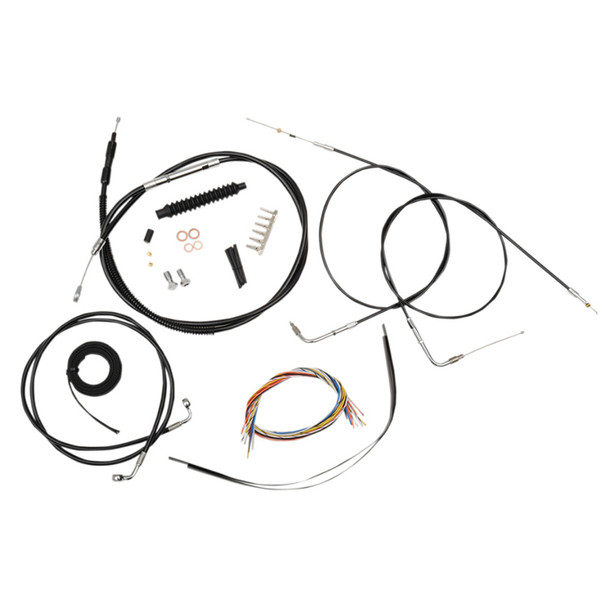 LA Choppers - Mini Handlebar Cable/Brake Line Kit fits '96-'03 XL Models (Single Disc) - Black Vinyl/ Alternative Length