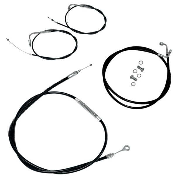 LA Choppers - 12"-14" Ape Hanger Handlebar Cable/Brake Line Kit fits '08-'11 Softail FLSTSB Models - Black Vinyl/ Alternative Length