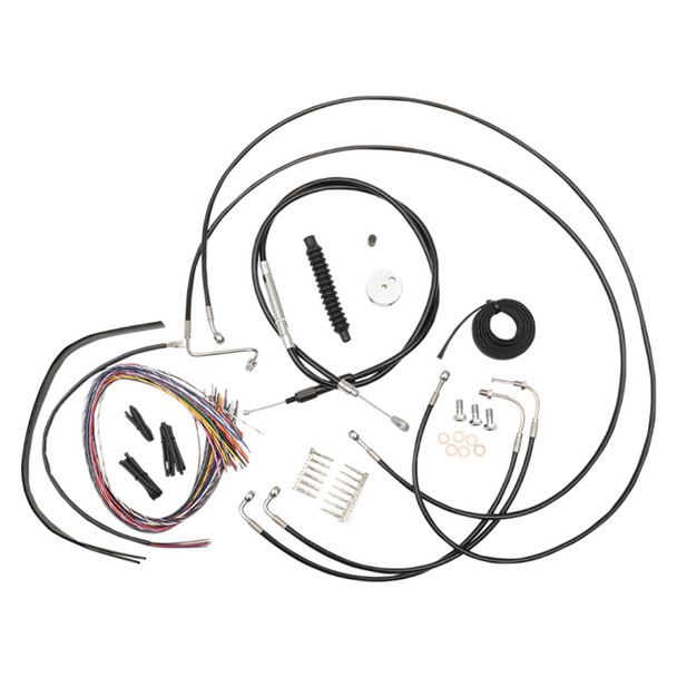 LA Choppers - Mini Handlebar Cable/Brake Line Kit W/ ABS fits '08-'13 Touring FLHTK Models - Black Vinyl/ Alternative Length