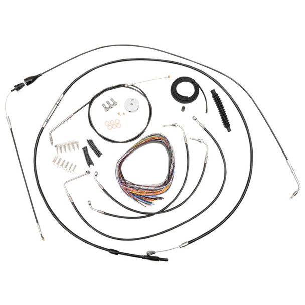 LA Choppers - Mini Handlebar Cable/Brake Line Kit W/ or W/O Cruise fits '99-'06 Touring Models - Black Vinyl/ Alternative Length