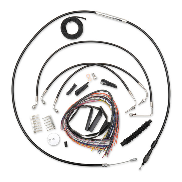 LA Choppers - Mini Handlebar Cable/Brake Line Kit W/O ABS fits '08-'13 Touring Models - Black Vinyl/ Alternative Length