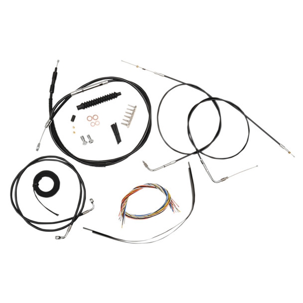 LA Choppers - 12"-14" Handlebar Cable/Brake Line Kit fits '00-'06 Harley Softail Deluxe/ Heritage/ Fat Boy & '00-'06 Deuce Models - Black Vinyl/ Alternative Length