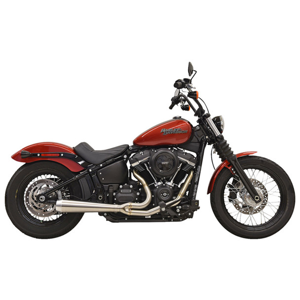 Bassani Exhaust - 49-State 2-into-1 Road Rage III Exhaust System fits '18-'23 Softail FXFB/FLSL/FXBB/FXLRS Models - Stainless