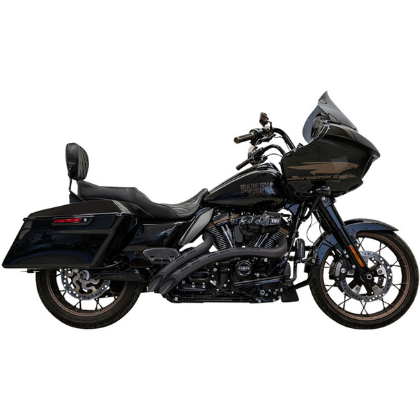Bassani Exhaust - Sweeper Radial Exhaust System with Slotted Heat Shields fits '19-'23 Touring Models - Black
