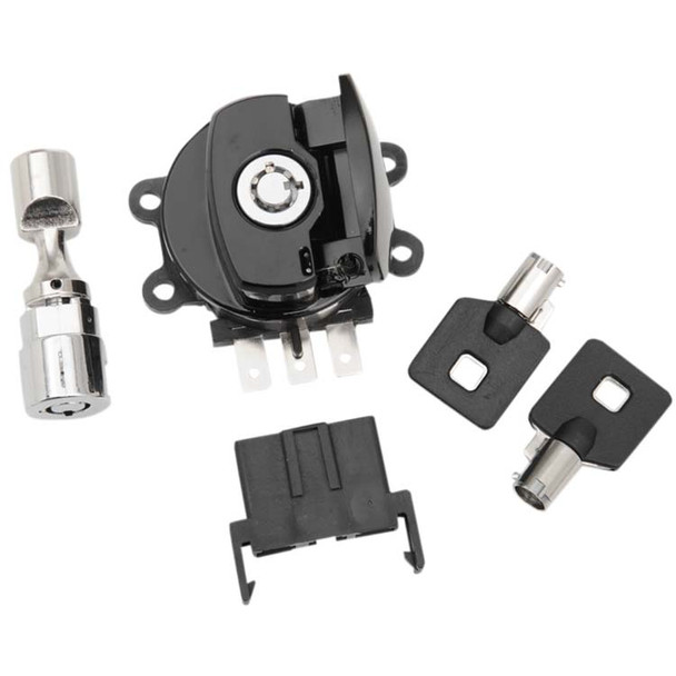 Drag Specialties - Side Hinge Ignition Switch with Fork Lock fits '99-'05 FXDWG, '00-'10 FXST/​FLST Models (Repl. OEM # 71419-93)