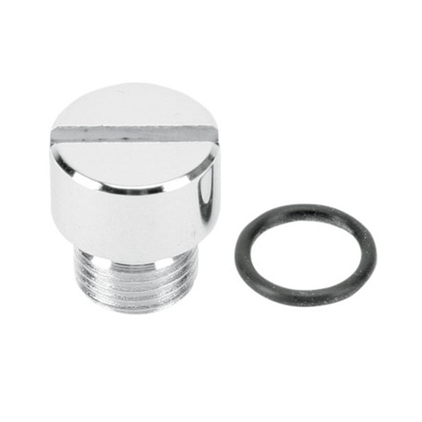 Colony - 9644-2 Chrome OEM-Style Oil Pump Plug fits '84-'99 Evolution Big Twin Models (OEM #26263-80)