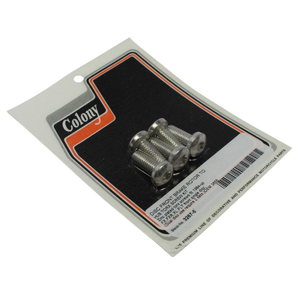 Colony - Front/Brake Rotor Bolts without Nuts Set fits '06-'17 Dyna laced wheel & '86-'20 Sportster front single disc (OEM #3655A)