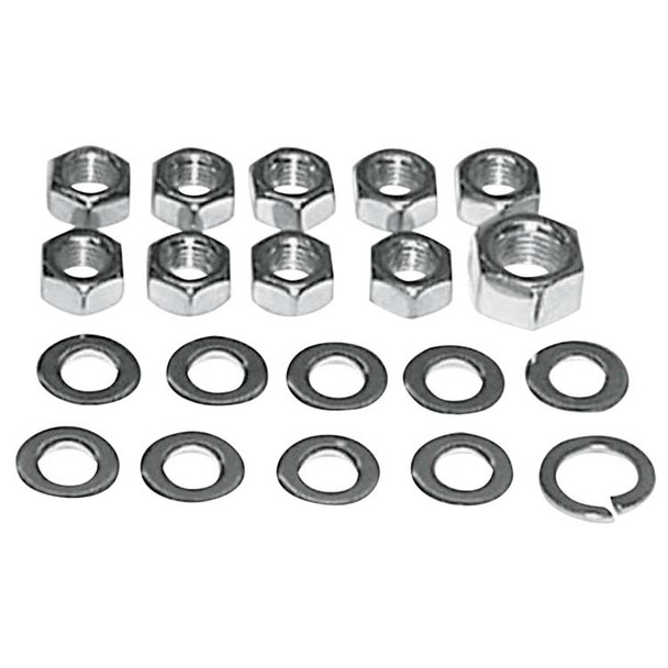 Colony - 8112-20 Chrome Transmission Kicker Cover Nut Kit fits '36-'84 Big Twin Models (OEM #7055, 7752, 7835)