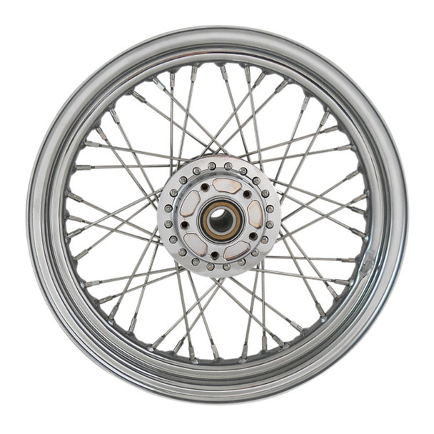 Drag Specialties - 40 Spoke Chrome Laced Wheel 16” x 3” fits '14-'21 1200C/​1200X (w/ ABS) - Single Disc