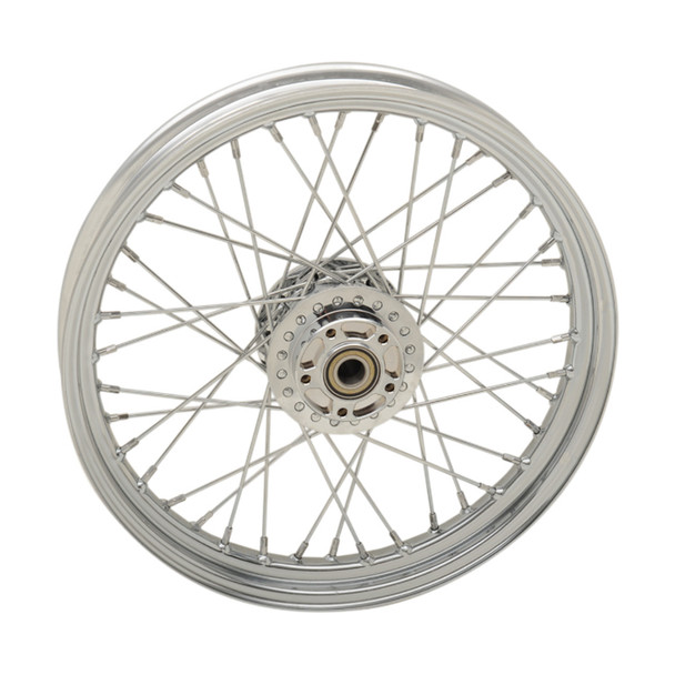 Drag Specialties - 40 Spoke Chrome Laced Wheel 19” x 2.5” fits '08-'17 FXD Model (w/o ABS) (Single Disc)