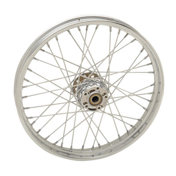 Drag Specialties - 40 Spoke Chrome Laced Wheel 21” x 2.15” fits '07-'17 Softails (w/o ABS)