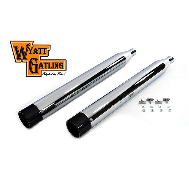 Wyatt Gatling - Chrome Touring Style Muffler Set fits '95-'16 FLT Model