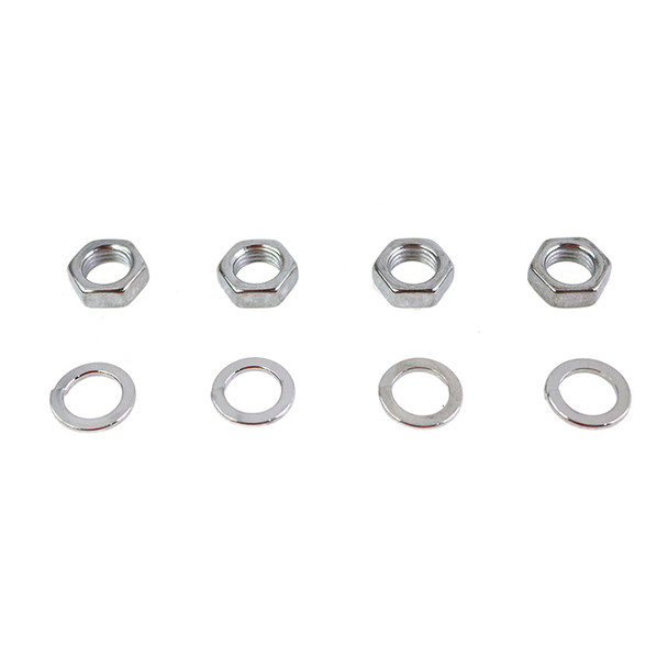Colony - 9840-8 Chrome Rocker Arm Shaft End Nut Kit fits '36-'40 EL, '41-'47 FL Models