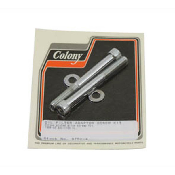 Colony - 9752-4 Allen Type Oil Filter Adapter Screw Kit fits '86-Up Sportster Models