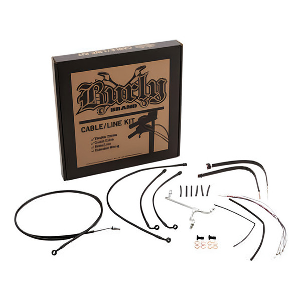 Burly Brand - Black Handlebar Cable/Line Install Kit for 16" Ape Hanger Bar fits '17-'20 Touring Models (W/ ABS) (Open Box)