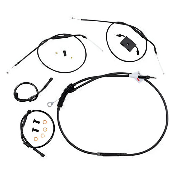 Burly Brand - 8" Black Handlebar Cable/Brake Line Install Kit fits Single Disc '14-'20 Sportster Models (w/ ABS) (Open Box)