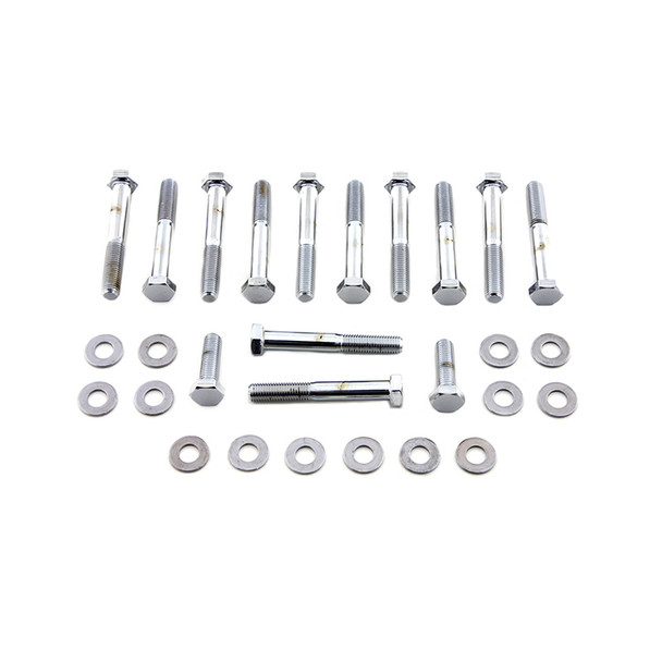 Colony - 9829-28 Chrome Rocker Box Screw Kit fits '57-'76 Sportster Models