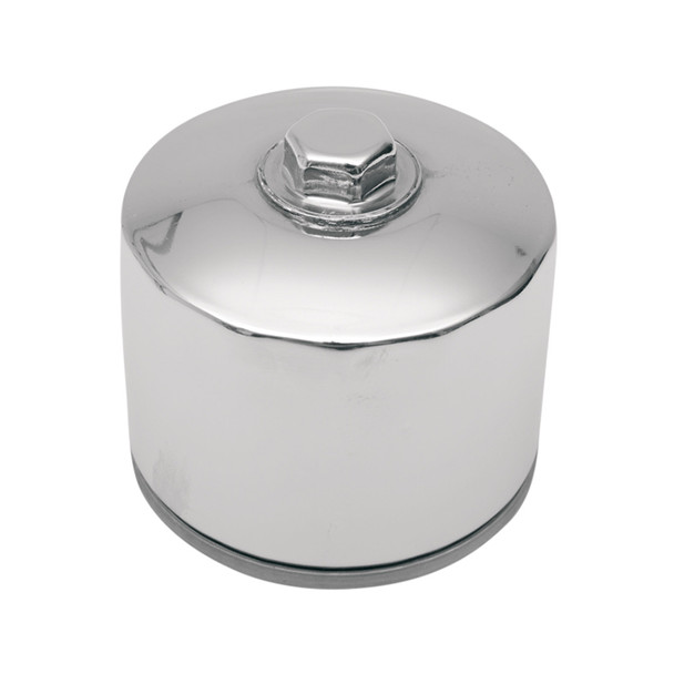 Drag Specialties - 2-1/4" Chrome Magnetic Ring Oil Filter With Nut fits 'L82-'86 FX/FL, '80-'E85 Sportster Models (OEM #63782-80A, 63810-80)