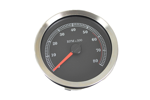 V-Twin - 4 inch Black Electronic Tachometer