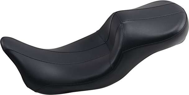 Le Pera - Black Maverick Daddy Long Legs Seat w/ HR Carbon Fiber Inlay fits '08-'24 Touring Models (Except '23 FLHXSE/​FLTRXSE) (15” W Front, 6” W Rear)