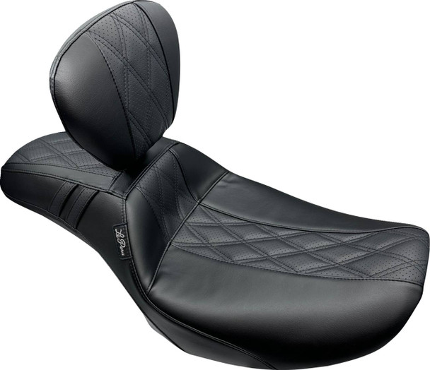 Le Pera - LV-987DLBRGT2 - Outcast Daddy Long Legs Seat - w/ Backrest - GT2 Inlay - FLH/FLT '23-'24