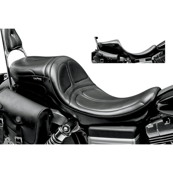 Le Pera - Black Maverick Daddy Long Legs Seat fits '06-'17 FXD/​FXDWG/​FLD/​FXDB/​FXDC/​FXDF/​FXDL Models