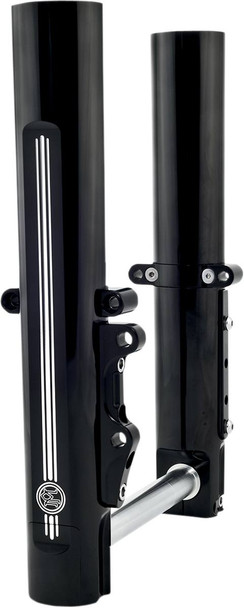 Performance Machine (Pm) - 0208-2097-BM - Fork Leg Kit - Black - Lower - Single Disc - Contrast Cut - '14-'20 FL
