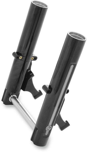 Performance Machine (Pm) - 0208-2098-BM - Fork Leg Kit - Black - Lower - Dual Disc - Contrast Cut - '14-'20 FL