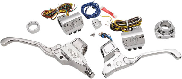 Performance Machine (Pm) - 0062-4019-CH - Handlebar Control Kit - Cable - 9/16" Master Cylinder - Chrome